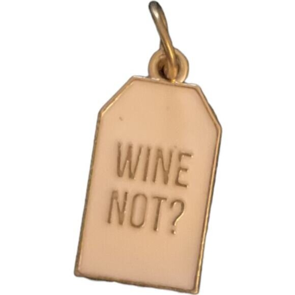 Wine Not? Gold Metal Wine Charm Pendant - Picture 2 of 6